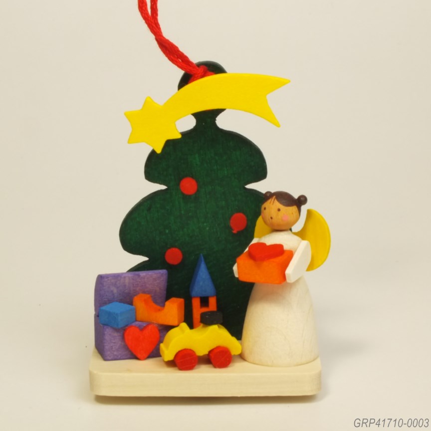 天使とツリー、おもちゃ - エルツ地方の木製飾り