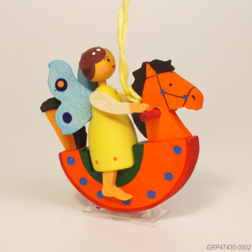 木馬の妖精、オレンジ - エルツ地方の木製飾り