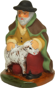 座る羊飼い, フランス, クリスマス, 飾り, サントン, 人形