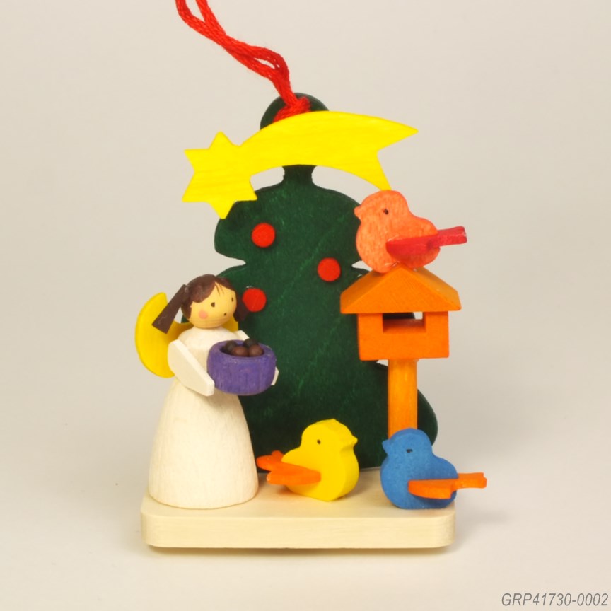 天使とツリー、小鳥