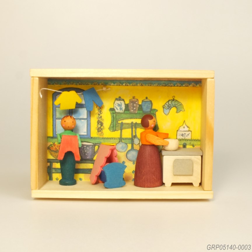 お祝い箱、おうち - ドイツ・エルツの木製飾り