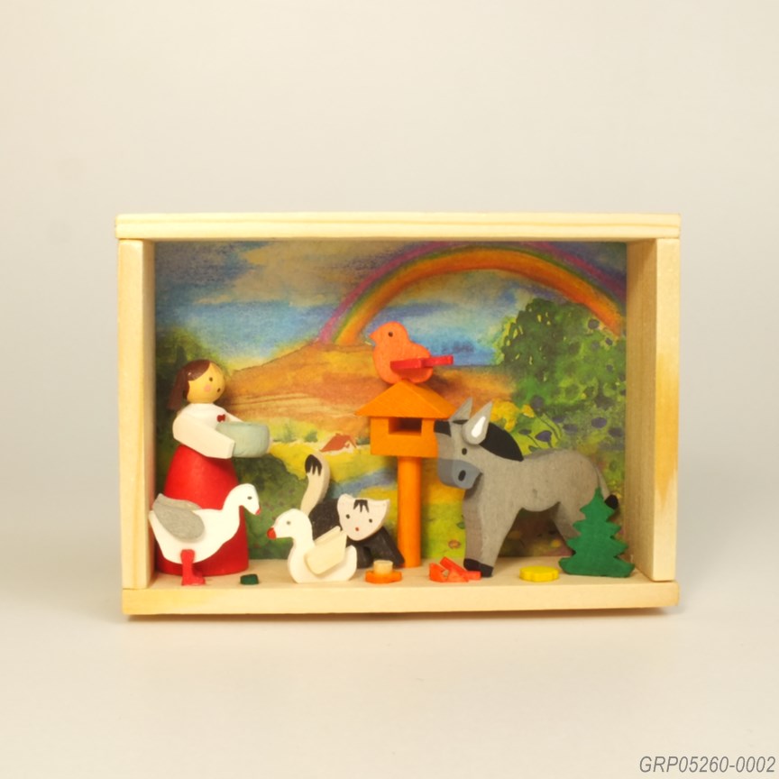 お祝い箱、農園 - エルツ地方の木製飾り