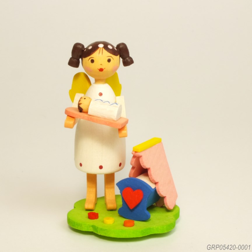 お祝い箱、女の赤ちゃん - ドイツ・エルツの木製飾り