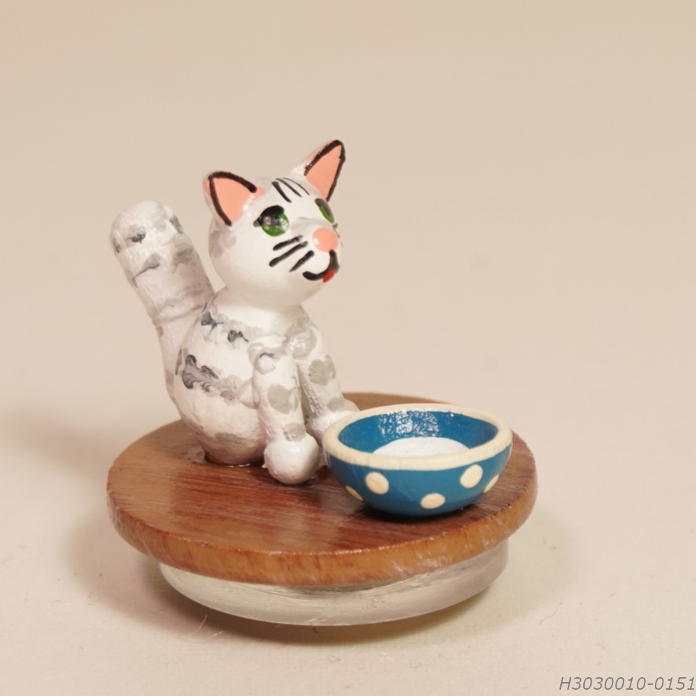 子猫 - 木製ミニチュア飾り