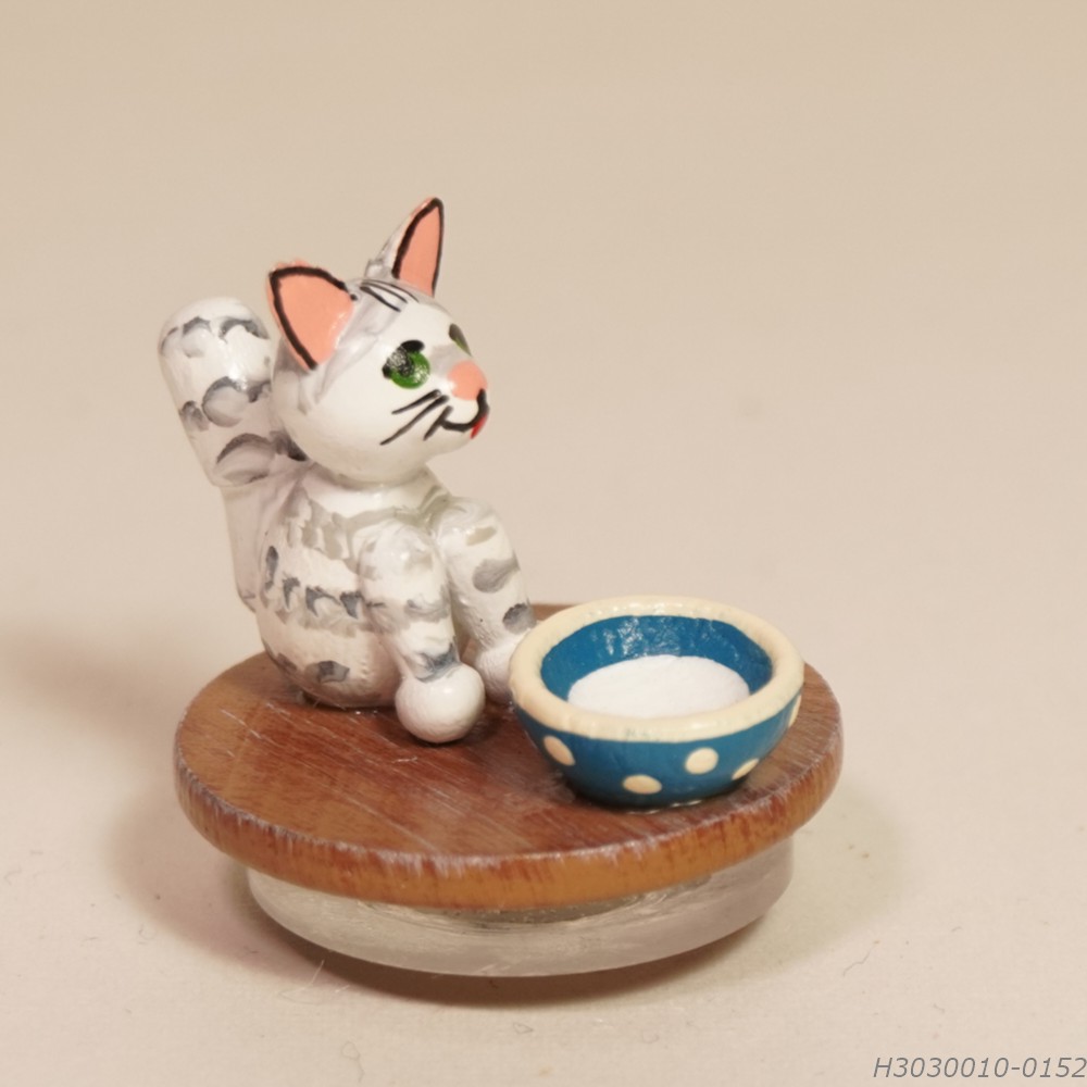 子猫 - 木製ミニチュア飾り