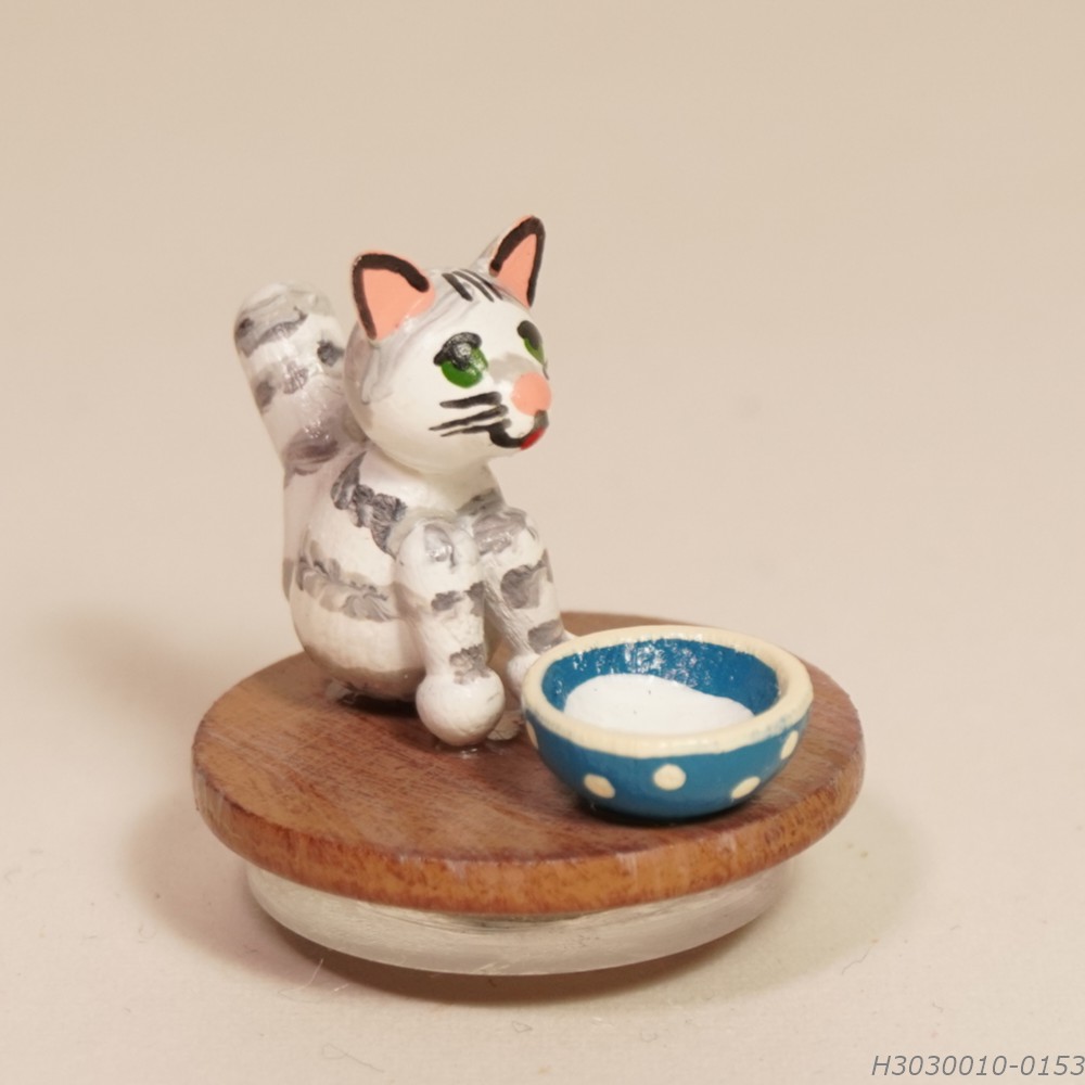 子猫 - 木製ミニチュア飾り