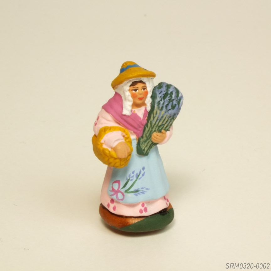 ラベンター摘みの女 - サントン人形 4cm