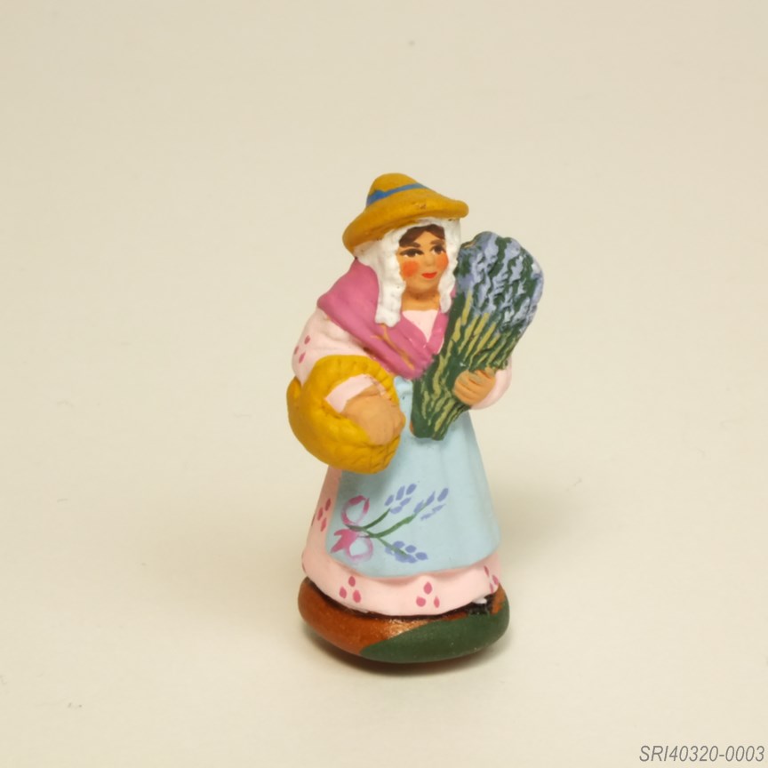 ラベンター摘みの女 - サントン人形 4cm