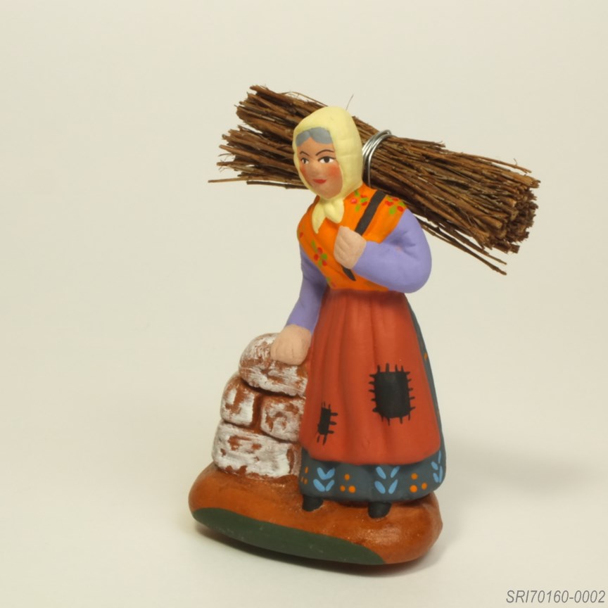 薪を背負う女 - サントン人形 7cm - ピコマカ
