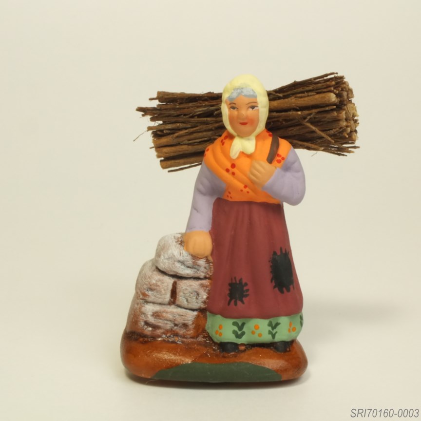 薪を背負う女 - サントン人形 7cm
