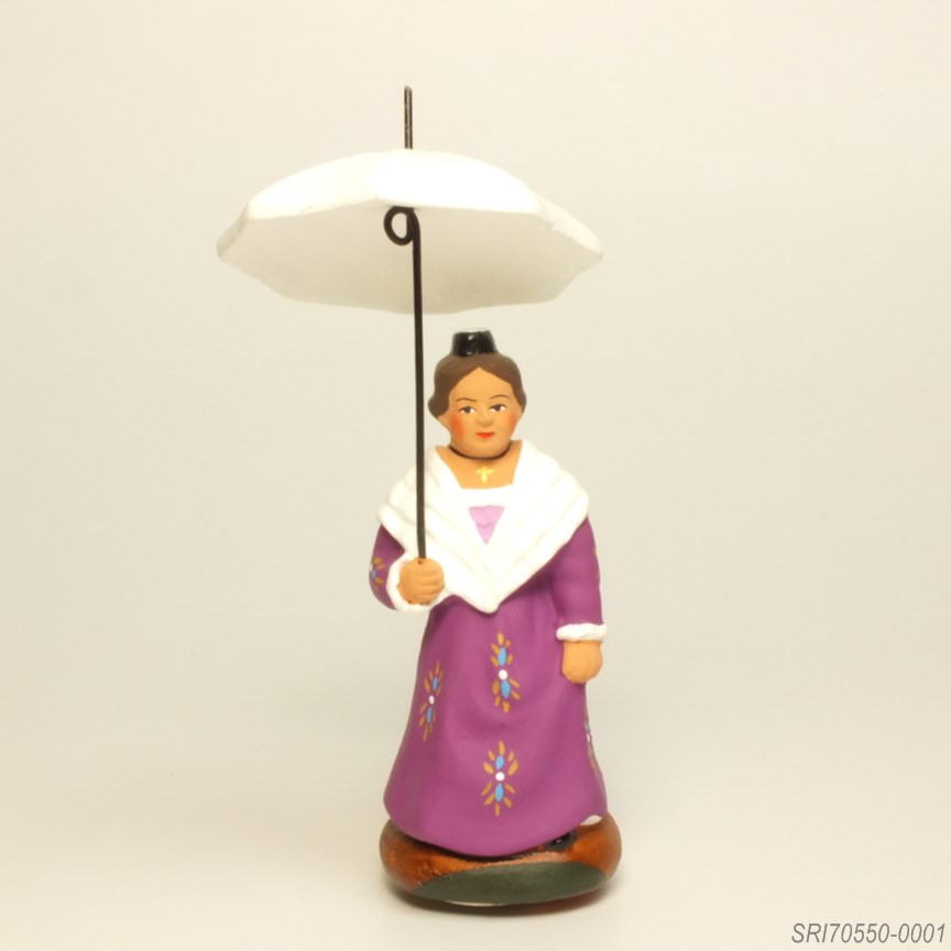日傘をさすアルルの人 - サントン人形 7cm