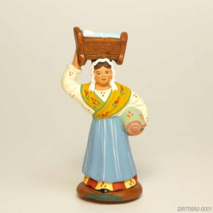 揺りかごを運ぶ人 - サントン人形 7cm