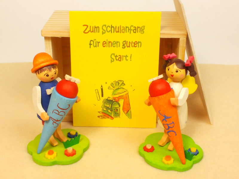 お祝い箱、入学 - ドイツ・エルツ地方の木製飾り