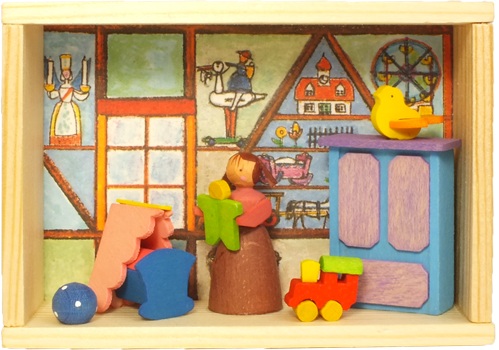 お祝い箱、お母さん, 木製, 箱入り, 木箱, 人形, ドイツ