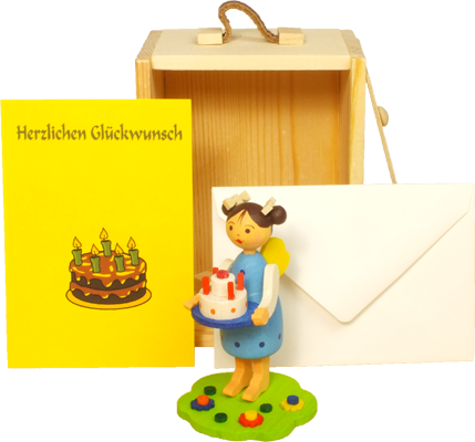 お祝い箱、誕生日, 木製, 箱入り, 木箱, 人形, ドイツ